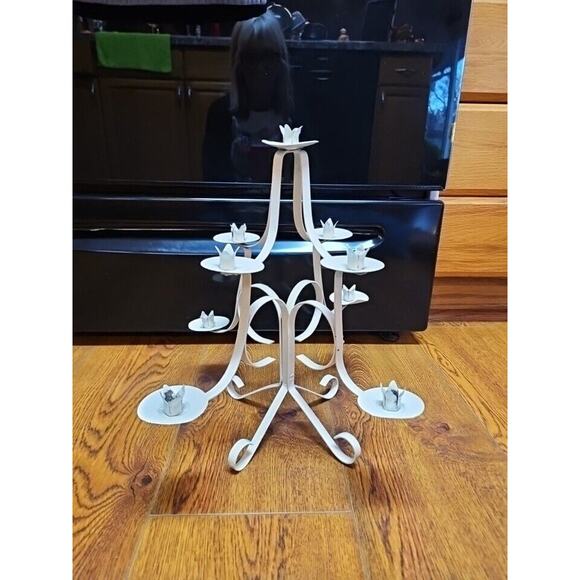 Hallmark? Metal Christmas Tree Candle Taper Holder Decoration Table Top 14" High - Picture 12 of 12